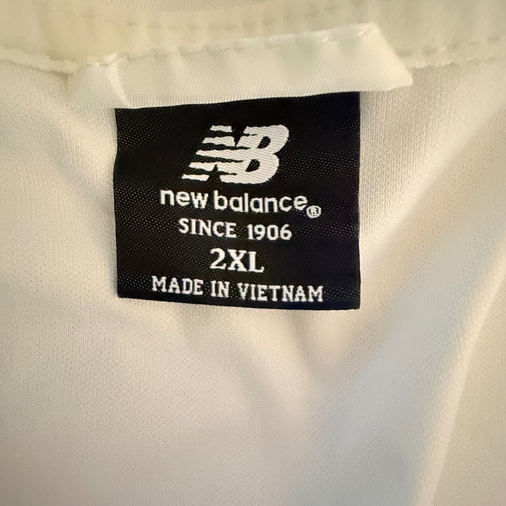 New Balance White Quarter Zip Hooded Windbreaker Jacket Reflective Logo 2XL - Picture 8 of 10